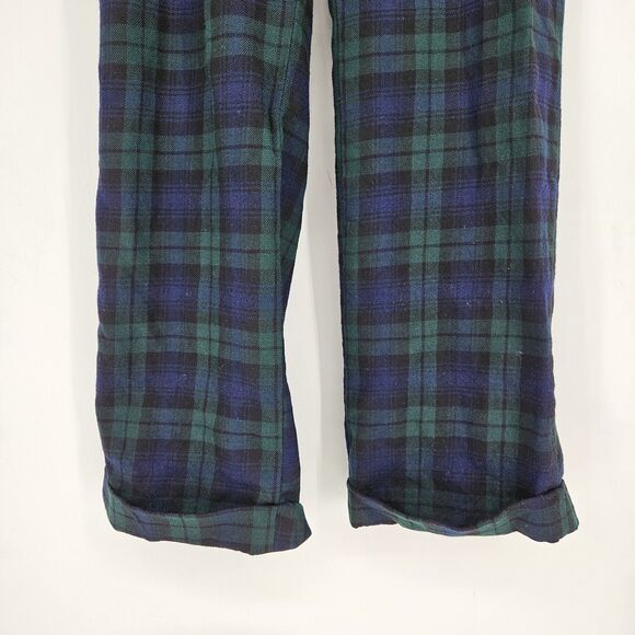 Vintage LL Bean Plaid Pants Mens 35 x 30 Green 1970s Trousers Classic Casual - Picture 3 of 15